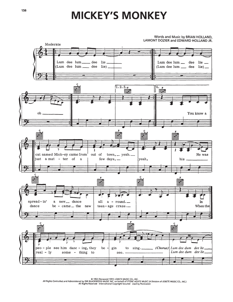 Mickey's Monkey Piano, Vocal, Guitar scores gallery preview page 1