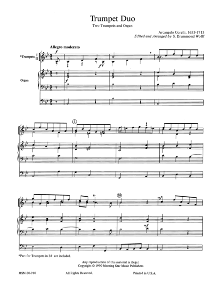 Trumpet Duo Trumpet Duet scores gallery preview page 1