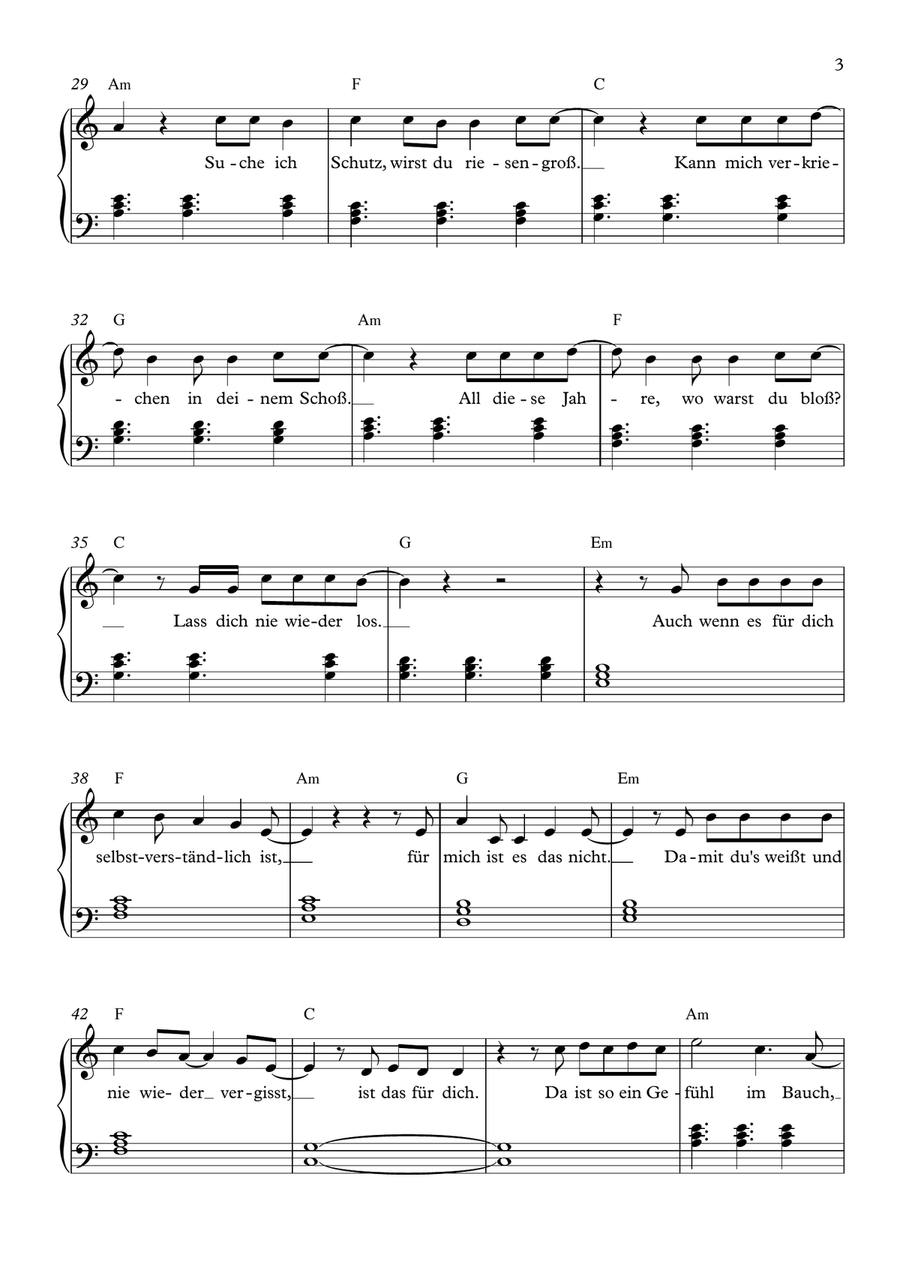 Kleiner Finger Schwur Easy Piano scores gallery preview page 3