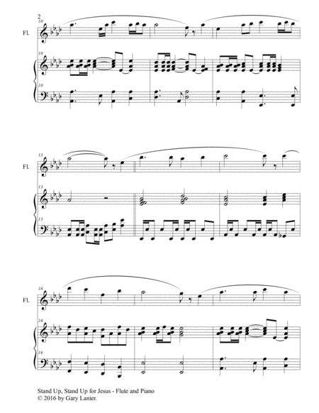 STAND UP, STAND UP FOR JESUS (Duet – Flute & Piano with Score/Part) image number null