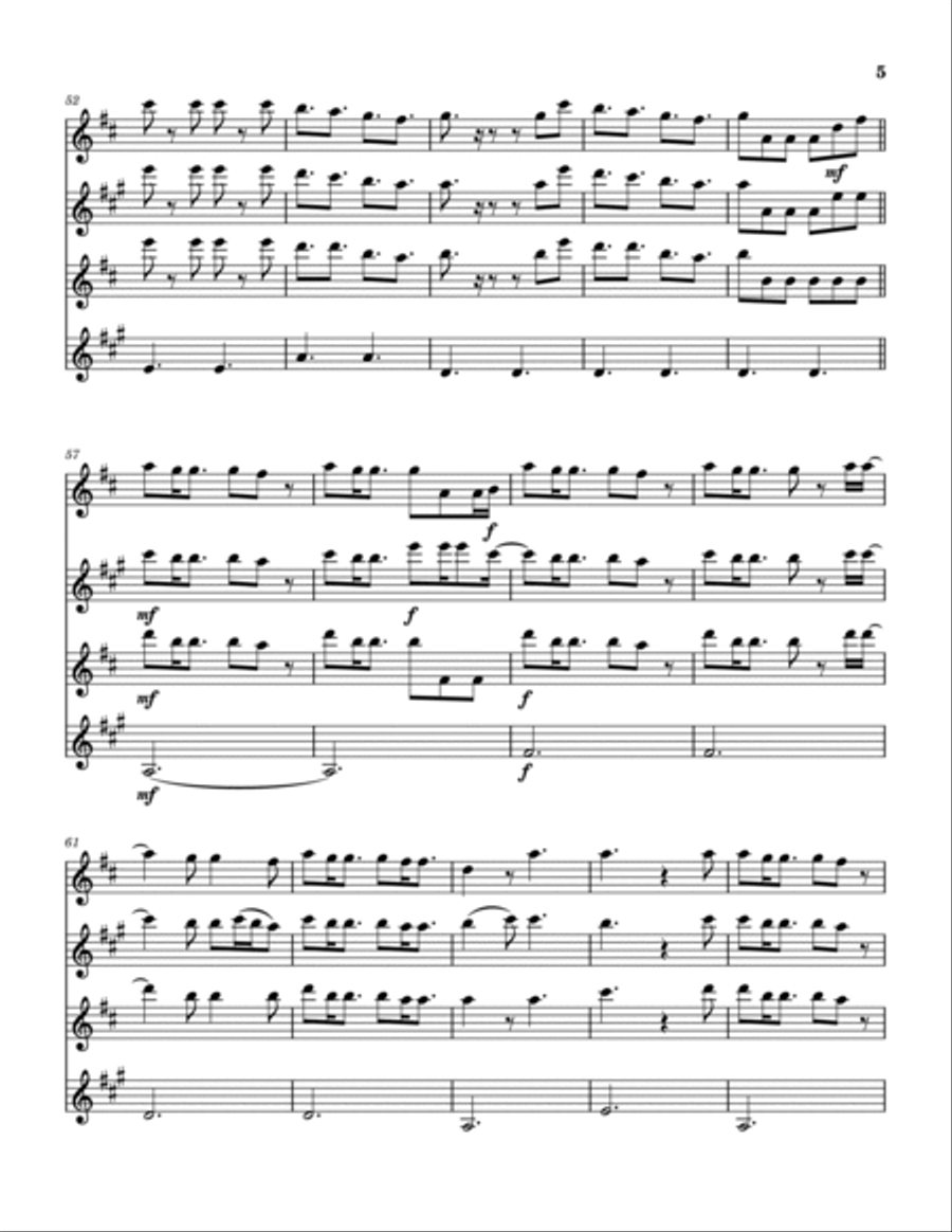 Always Saxophone Quartet scores gallery preview page 6