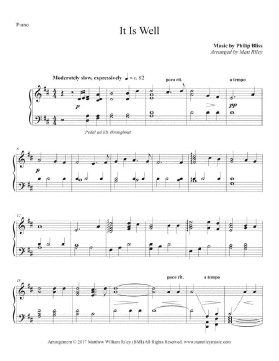 It Is Well It Is Well Piano Solo scores gallery preview page 2