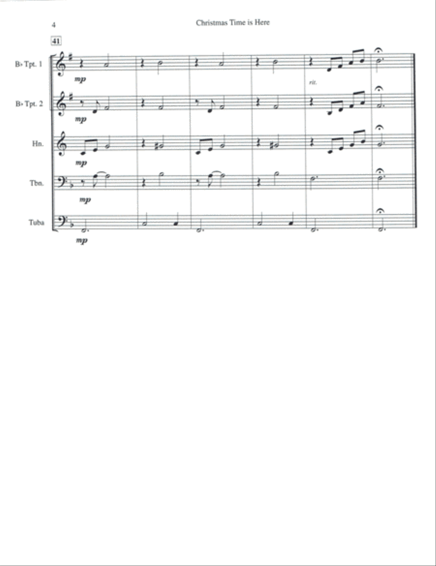 Christmas Time Is Here Brass Ensemble scores gallery preview page 4