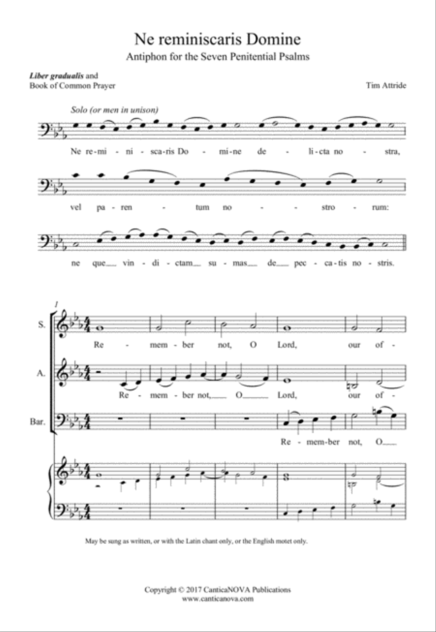 Ne reminiscaris Domine 3-Part scores gallery preview page 2