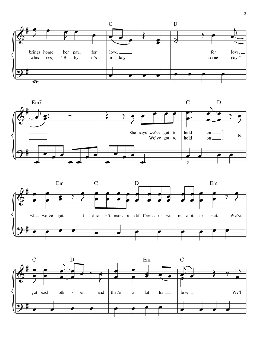 Livin' On A Prayer Easy Piano scores gallery preview page 3
