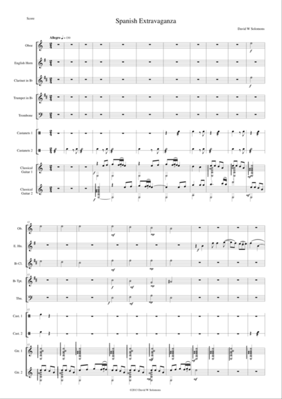 Spanish Extravaganza Large Ensemble scores gallery preview page 1