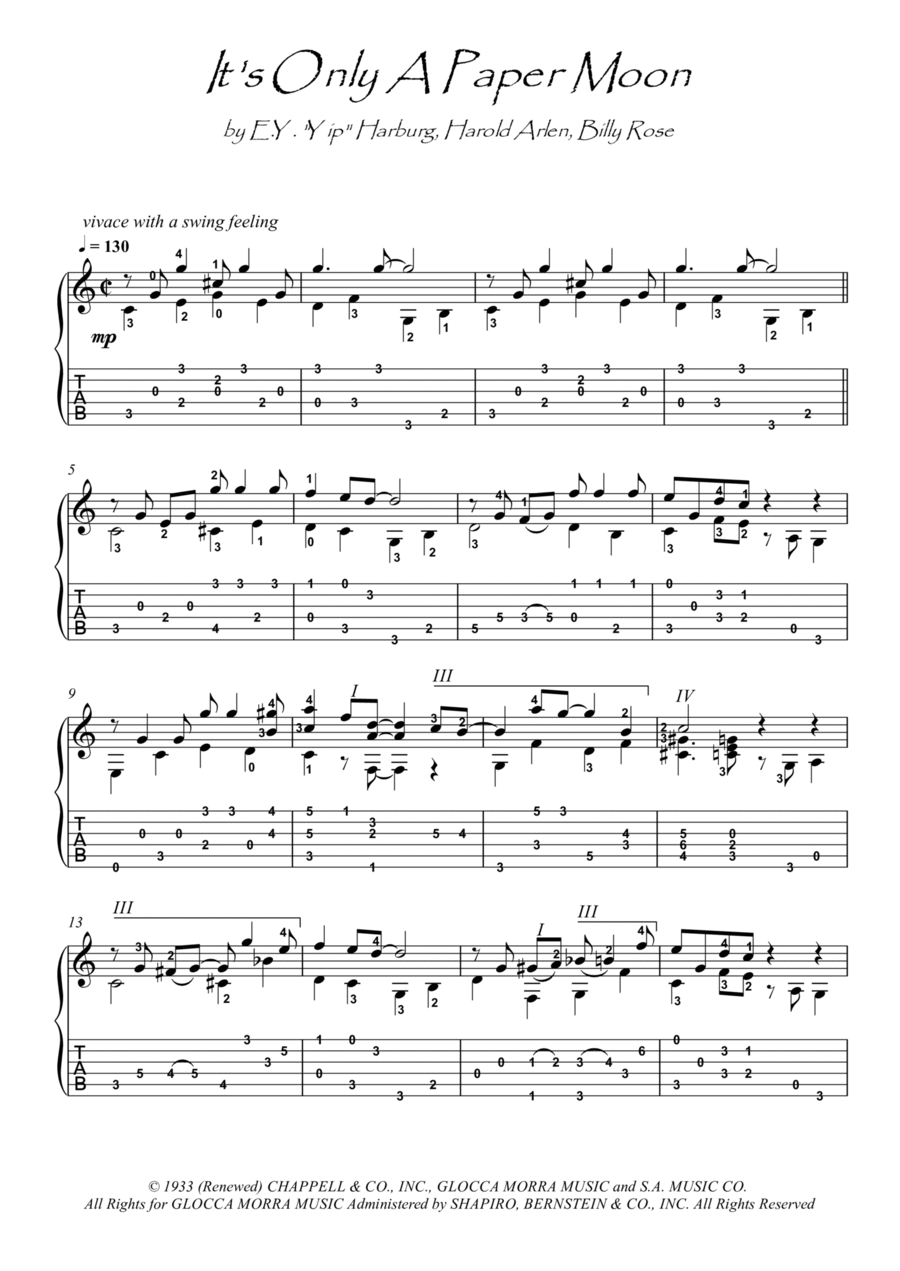 It's Only A Paper Moon Electric Guitar scores gallery preview page 1