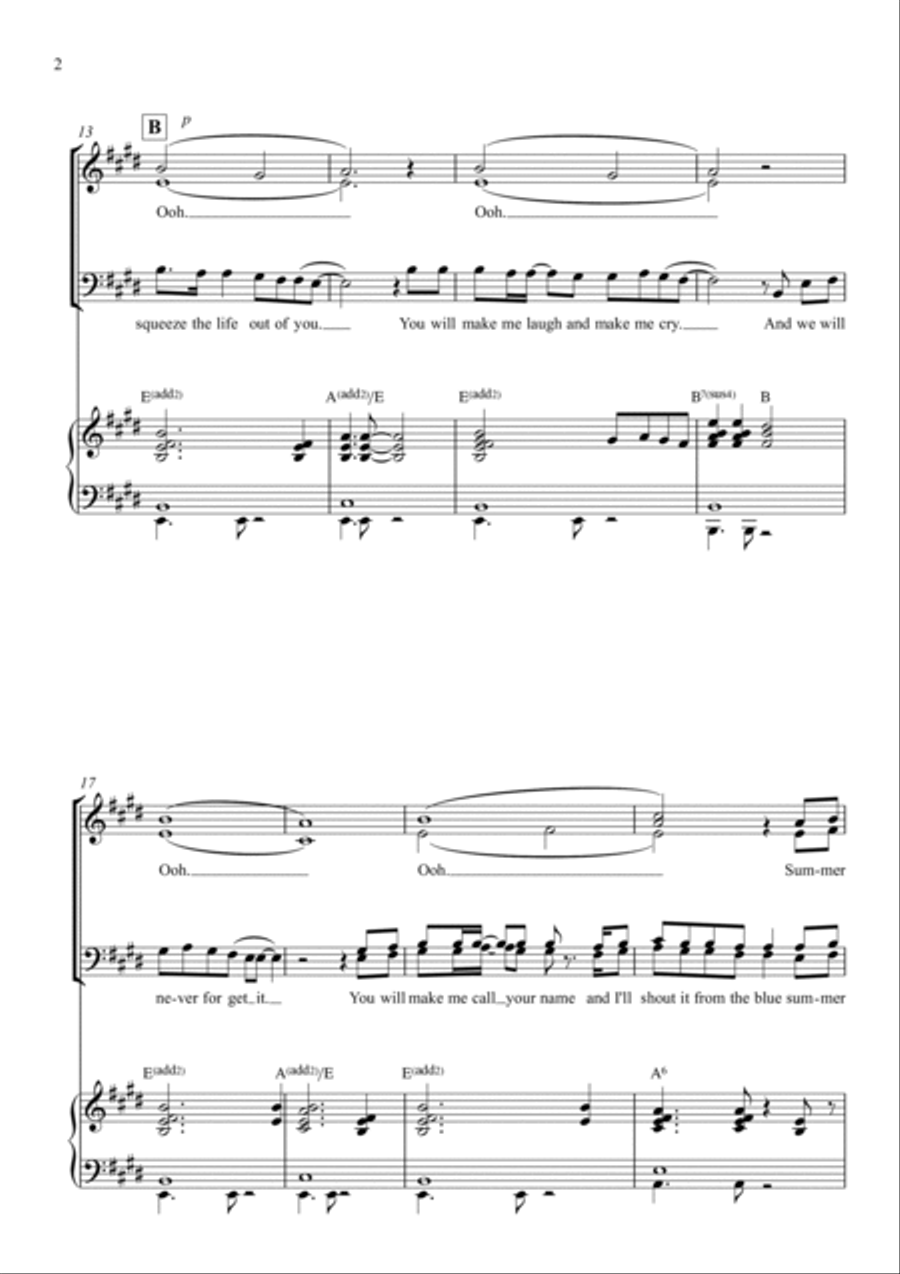 Throw Your Arms Around Me 4-Part scores gallery preview page 2
