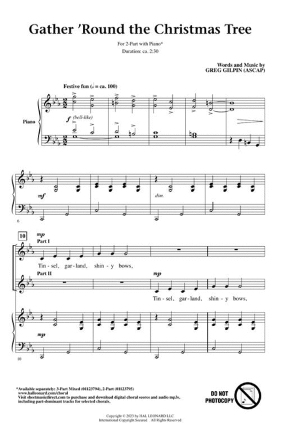 Gather 'Round the Christmas Tree 2-Part scores gallery preview page 3