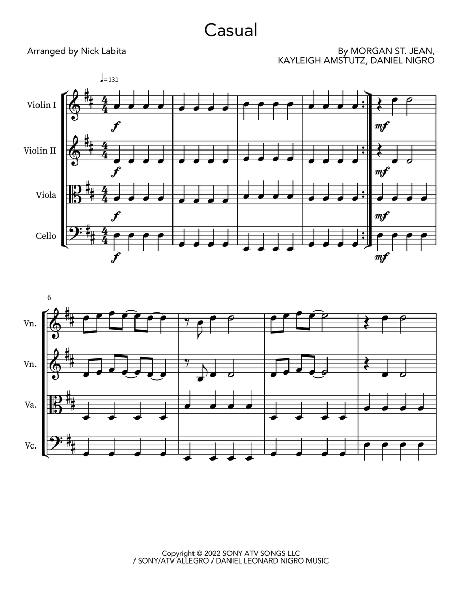 Casual Casual Small Ensemble scores gallery preview page 1