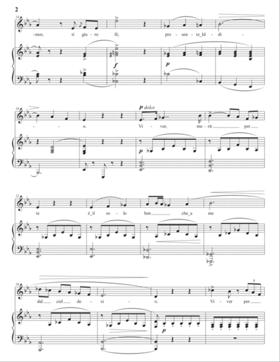 DONIZETTI: Eterno Amore e fè (transposed to E-flat major) Voice scores gallery preview page 3