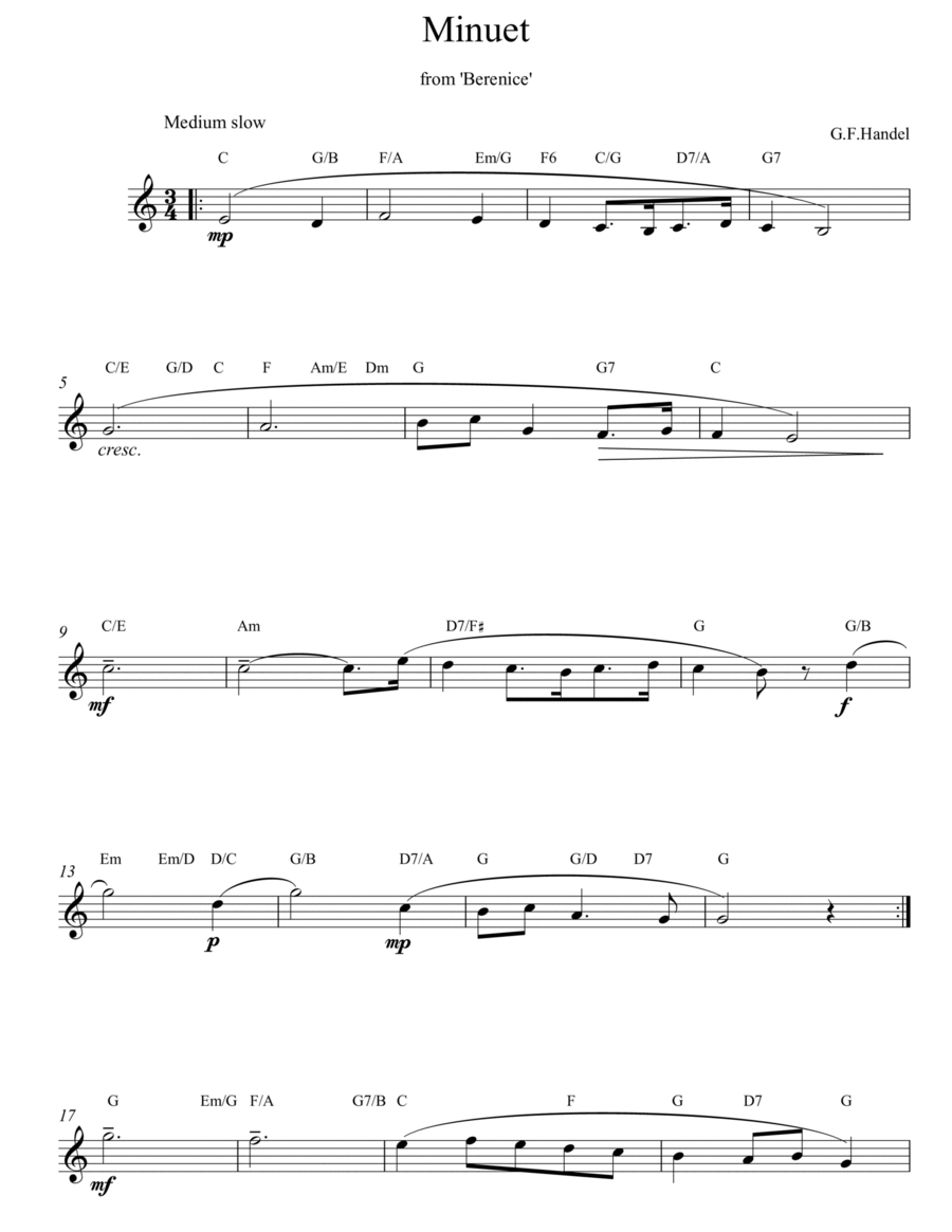 Minuet Minuet Piano scores gallery preview page 1