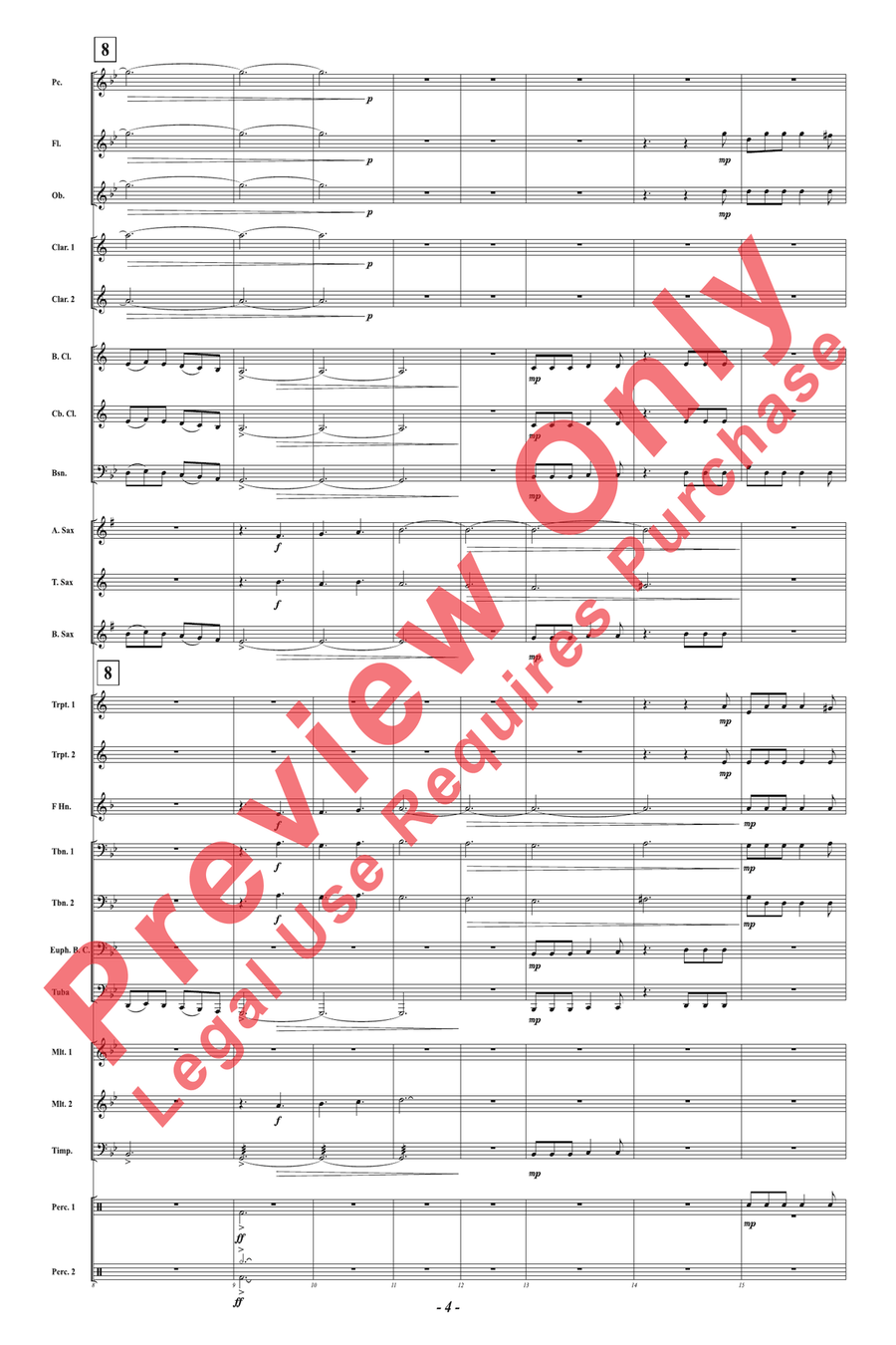 Red, White and Blue Red, White and Blue Concert Band scores gallery preview page 4