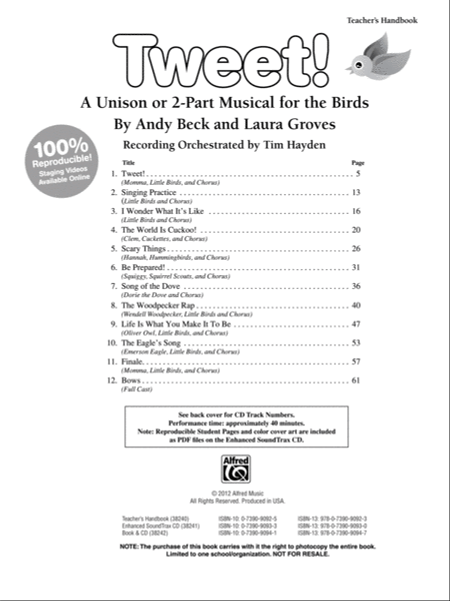 Tweet! Unison Choir scores gallery preview page 2