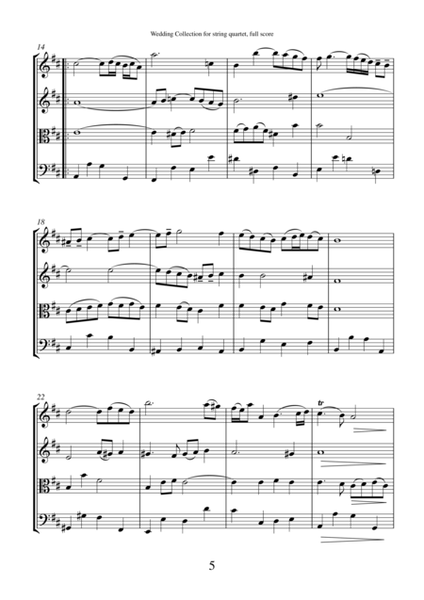 Wedding Collection (full score) arrangements for string quartet