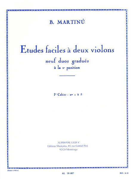 Etudes Faciles a Deux Violins - Volume 1
