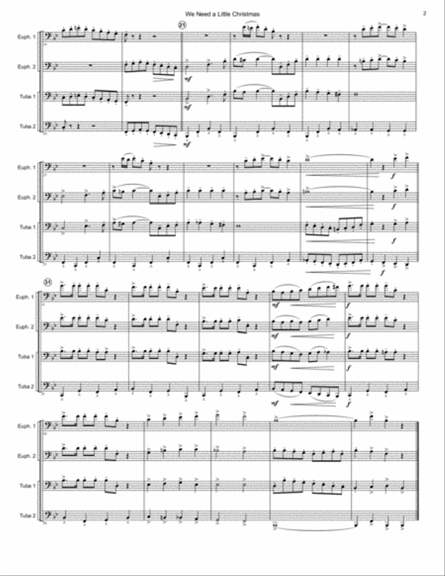 We Need A Little Christmas Brass Ensemble scores gallery preview page 2