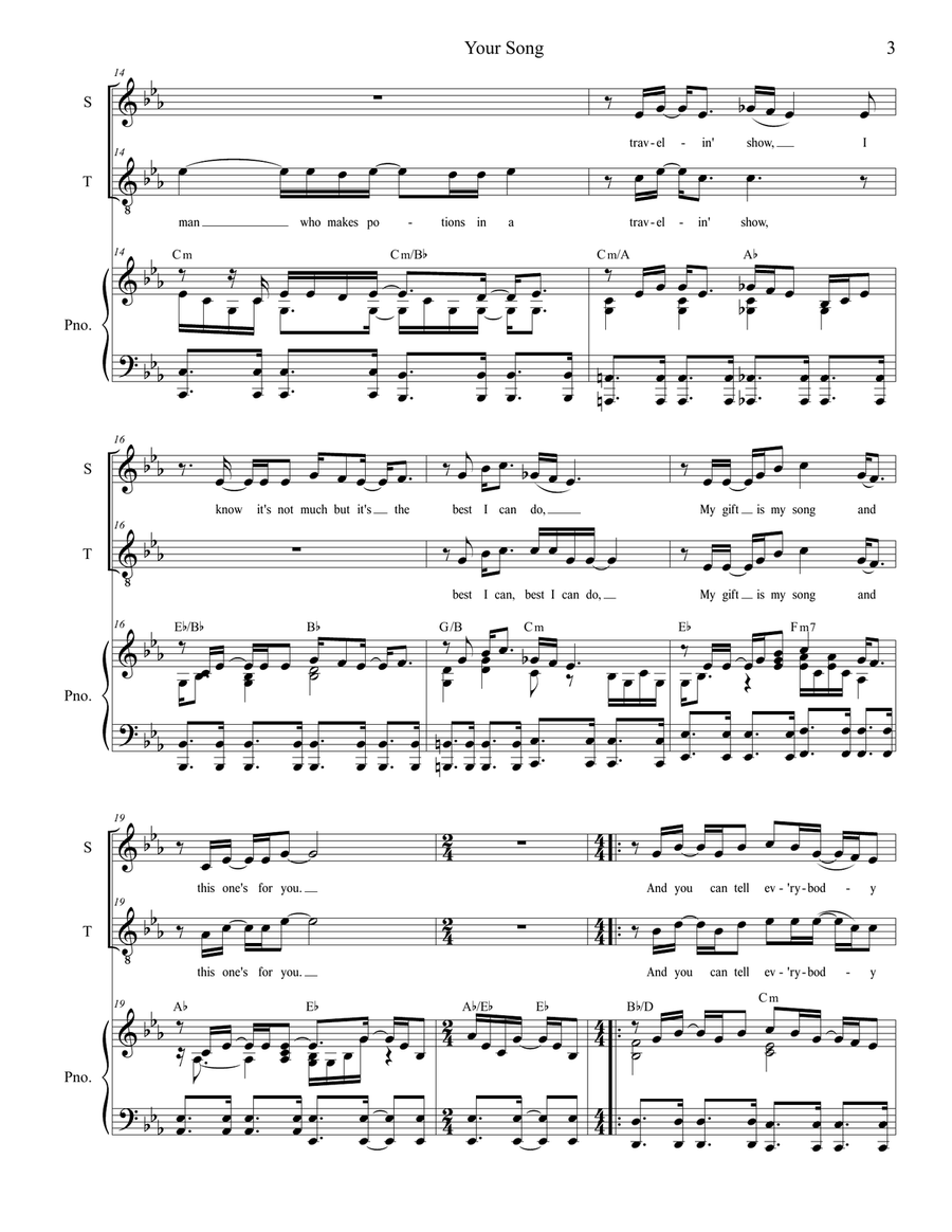 Your Song Your Song 2-Part scores gallery preview page 3