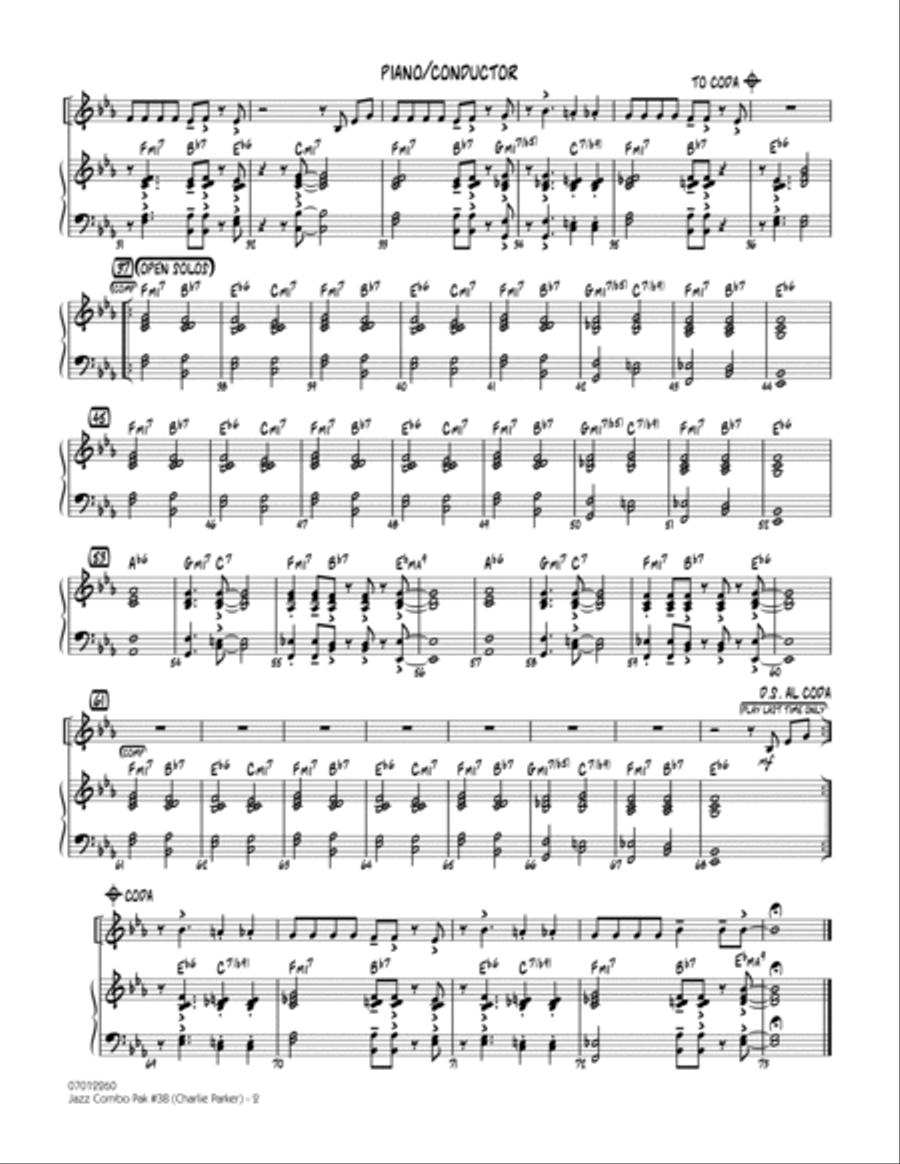 Jazz Combo Pak #38 (Charlie Parker) - Piano/Conductor Score Jazz Ensemble scores gallery preview page 2