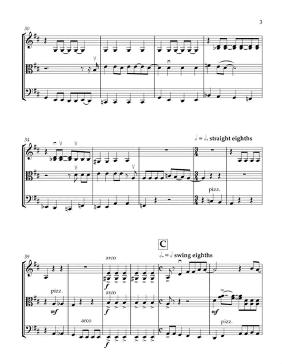 Crazy Little Thing Called Love String Trio scores gallery preview page 4
