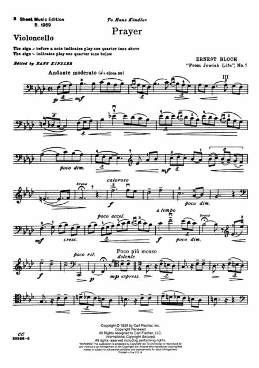 Prayer from 'Jewish Life', No. 1 Piano Accompaniment scores gallery preview page 3
