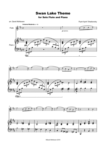 Swan Lake Theme, for Solo Flute and Piano image number null