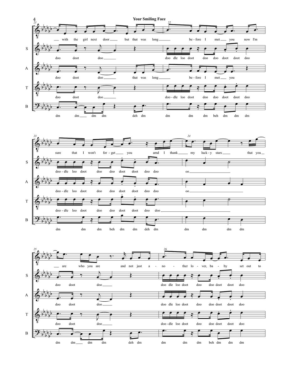 Your Smiling Face 4-Part scores gallery preview page 4
