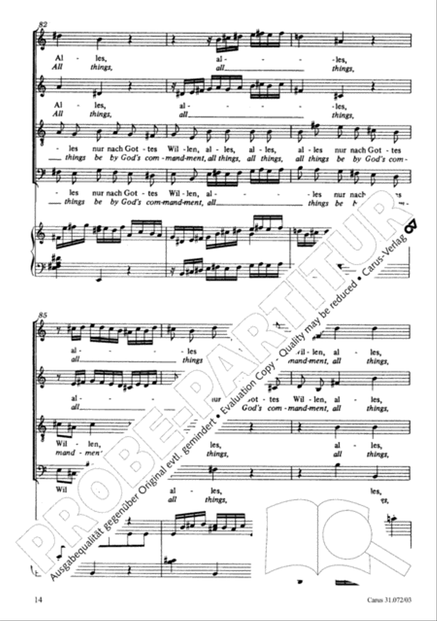 All cantate be by God's commandment (Alles nur nach Gottes Willen) 4-Part scores gallery preview page 15