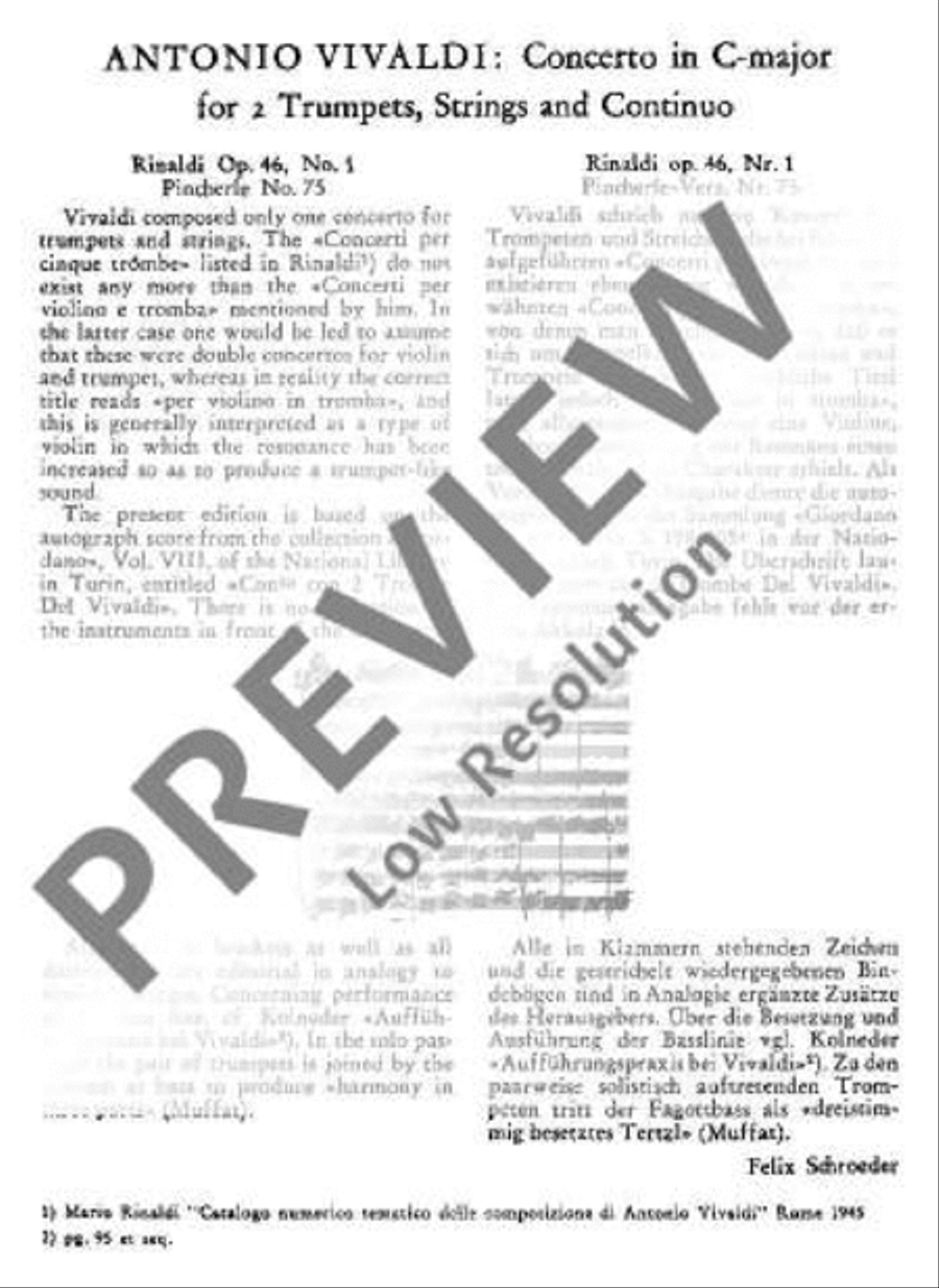 Concerto C major Trumpet Duet scores gallery preview page 4