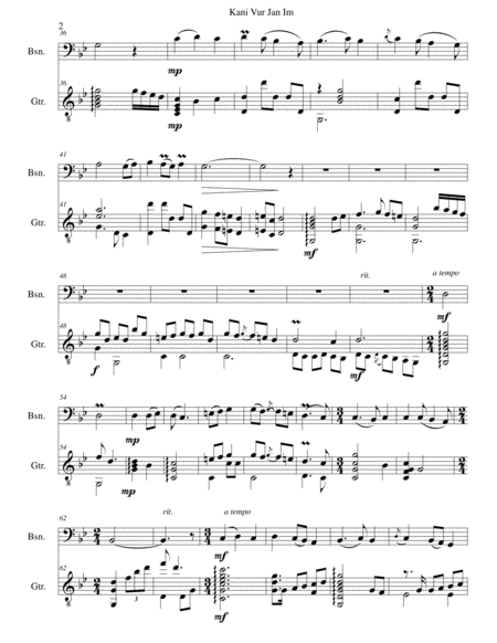 Kani Vur Jan Im (Քանի վուր ջան իմ) - (As long as I live) arranged for bassoon and classical guitar image number null