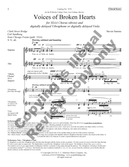 Voices of Broken Hearts (Choral score) image number null