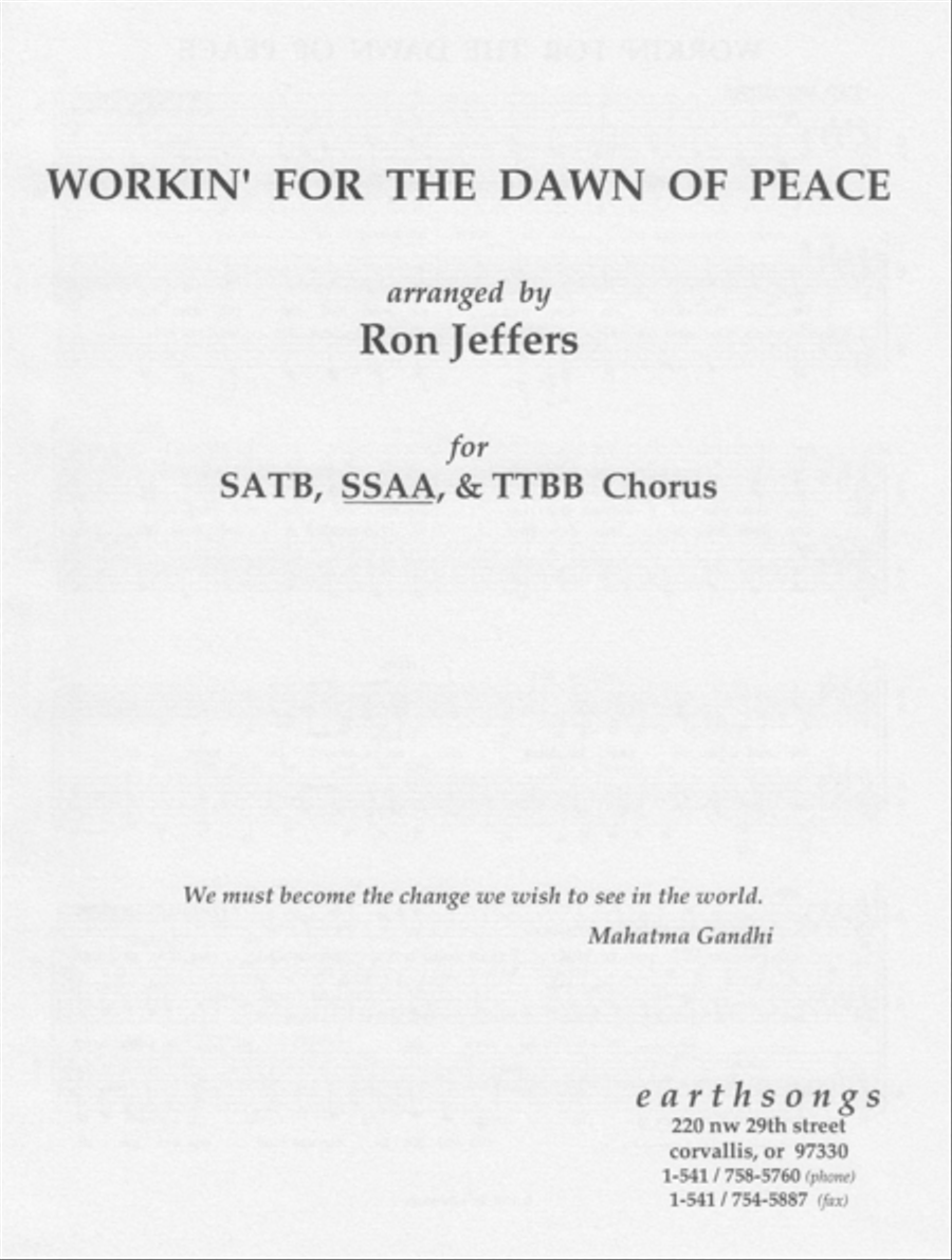 workin' for the dawn of peace SSA scores gallery preview page 1