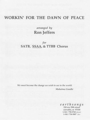 Book cover for workin' for the dawn of peace