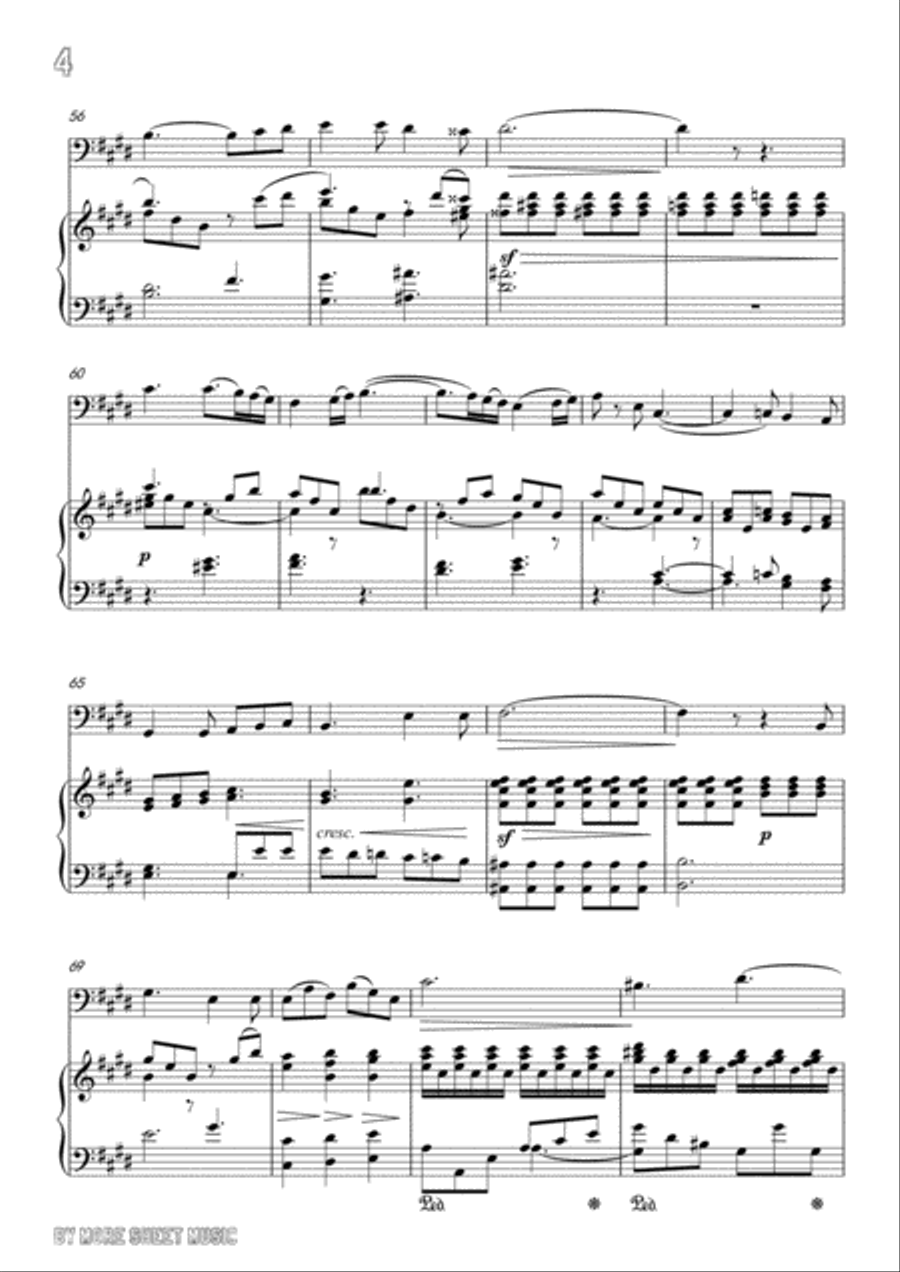 Berlioz-Le coucher du soleil,for Cello and Piano Voice scores gallery preview page 6