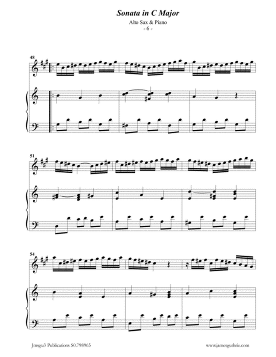 BACH: Sonata BWV 1033 for Alto Sax & Piano image number null