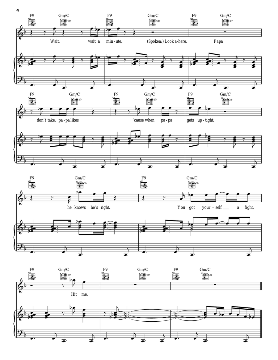 Papa Don't Take No Mess Piano, Vocal, Guitar scores gallery preview page 4