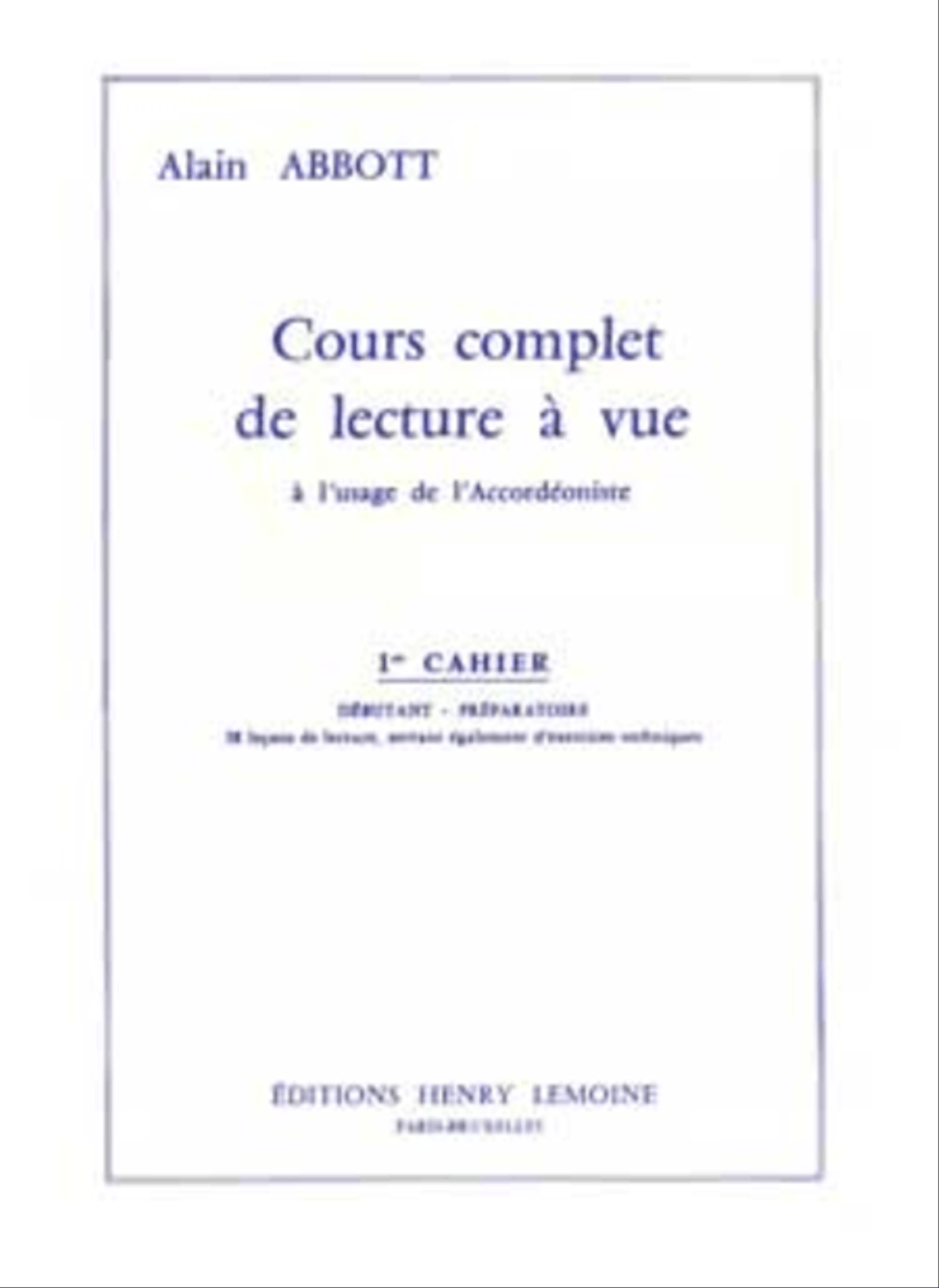 Lecture a vue - Volume 1 Accordion scores gallery preview page 1