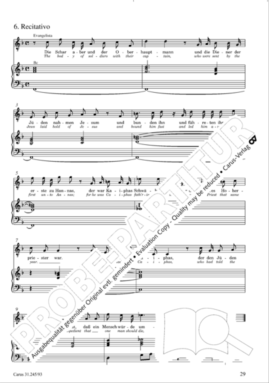 St. John Passion (Johannes-Passion) 4-Part scores gallery preview page 30