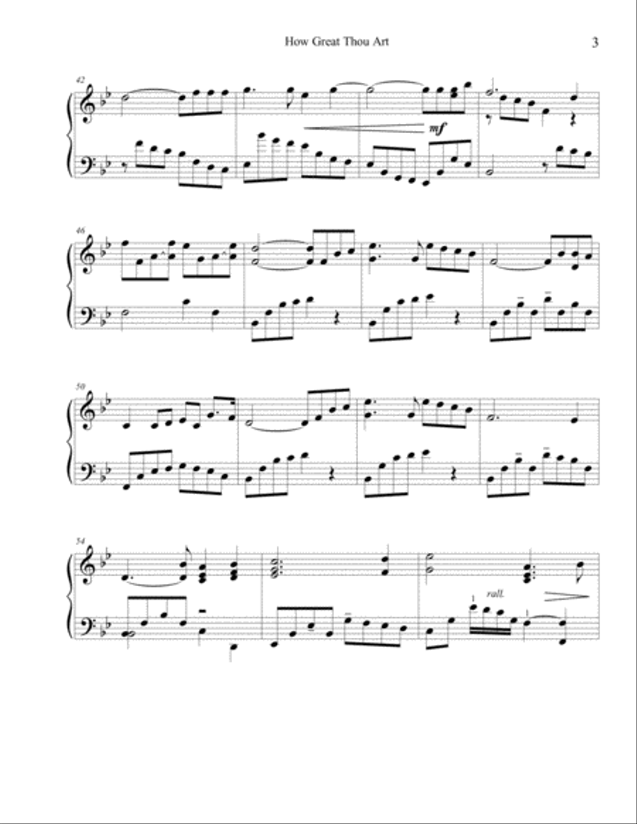 How Great Thou Art How Great Thou Art Piano Solo scores gallery preview page 3