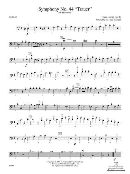 Symphony No. 44 "Trauer" (4th Movement): Cello