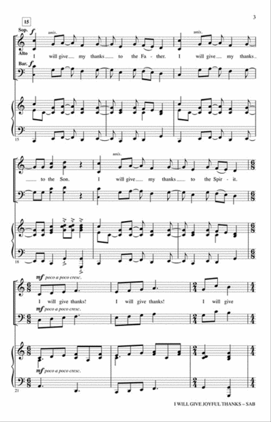 I Will Give Joyful Thanks 3-Part scores gallery preview page 3