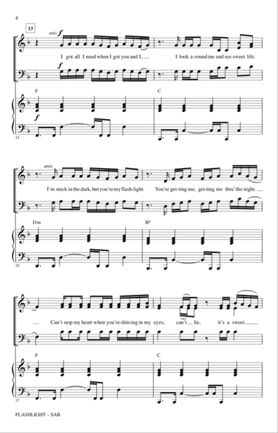 Flashlight (arr. Mac Huff) 3-Part scores gallery preview page 3