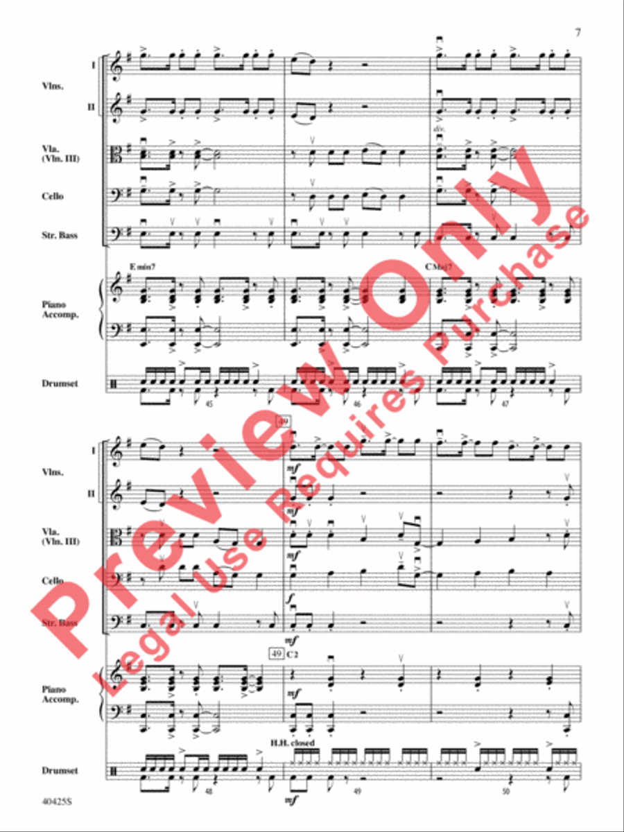 Teenage Dream / Super Bass Mash-Up String Orchestra scores gallery preview page 8