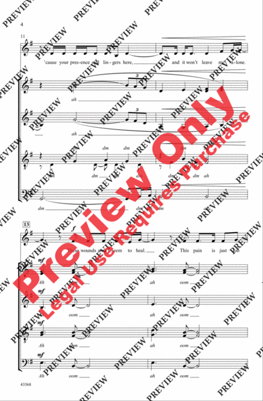 My Immortal 4-Part scores gallery preview page 4