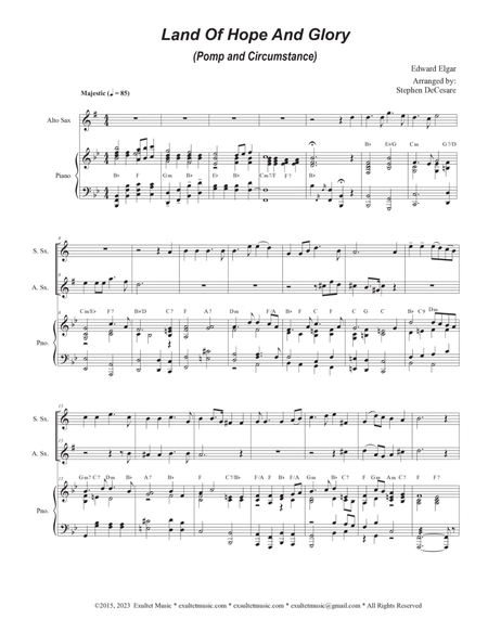 Land Of Hope And Glory (Pomp and Circumstance) (Duet for Soprano and Alto Saxophone) image number null