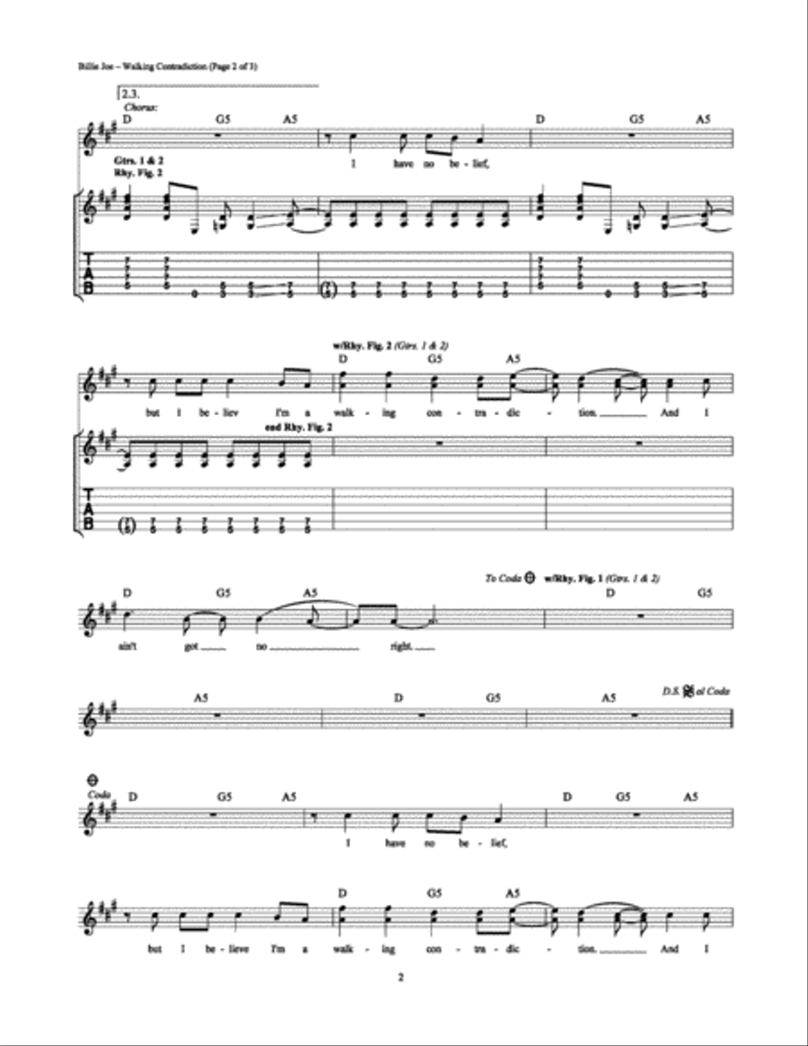 Walking Contradiction Electric Guitar scores gallery preview page 2