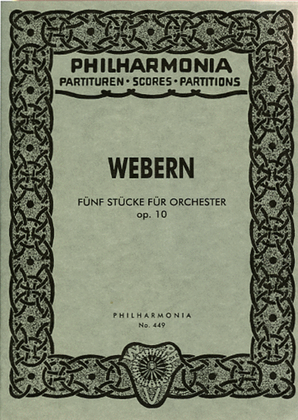 Book cover for 5 pieces for Orchestra, Op. 10