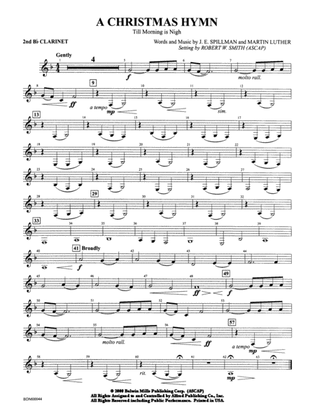 A Christmas Hymn: 2nd B-flat Clarinet