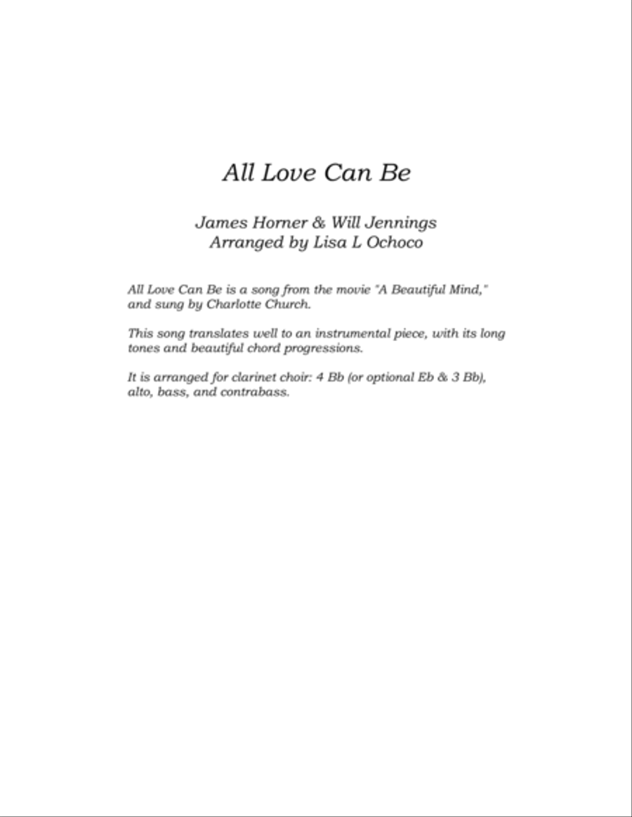 All Love Can Be All Love Can Be Clarinet Choir scores gallery preview page 4