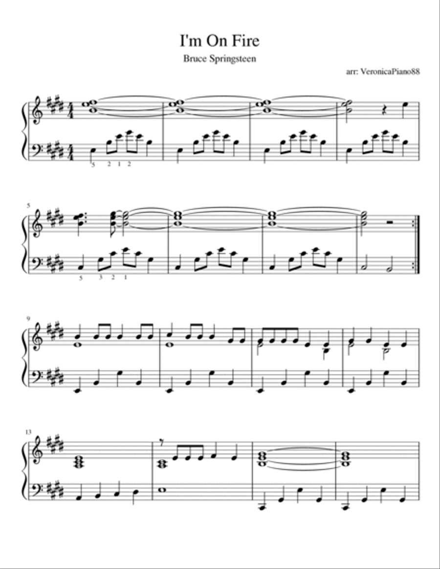 I'm On Fire Piano Solo scores gallery preview page 2